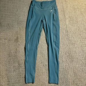 Gymshark Womens Small "Vital" Seamless Leggings Tahoe Teal Marl Bodybuilding Gym